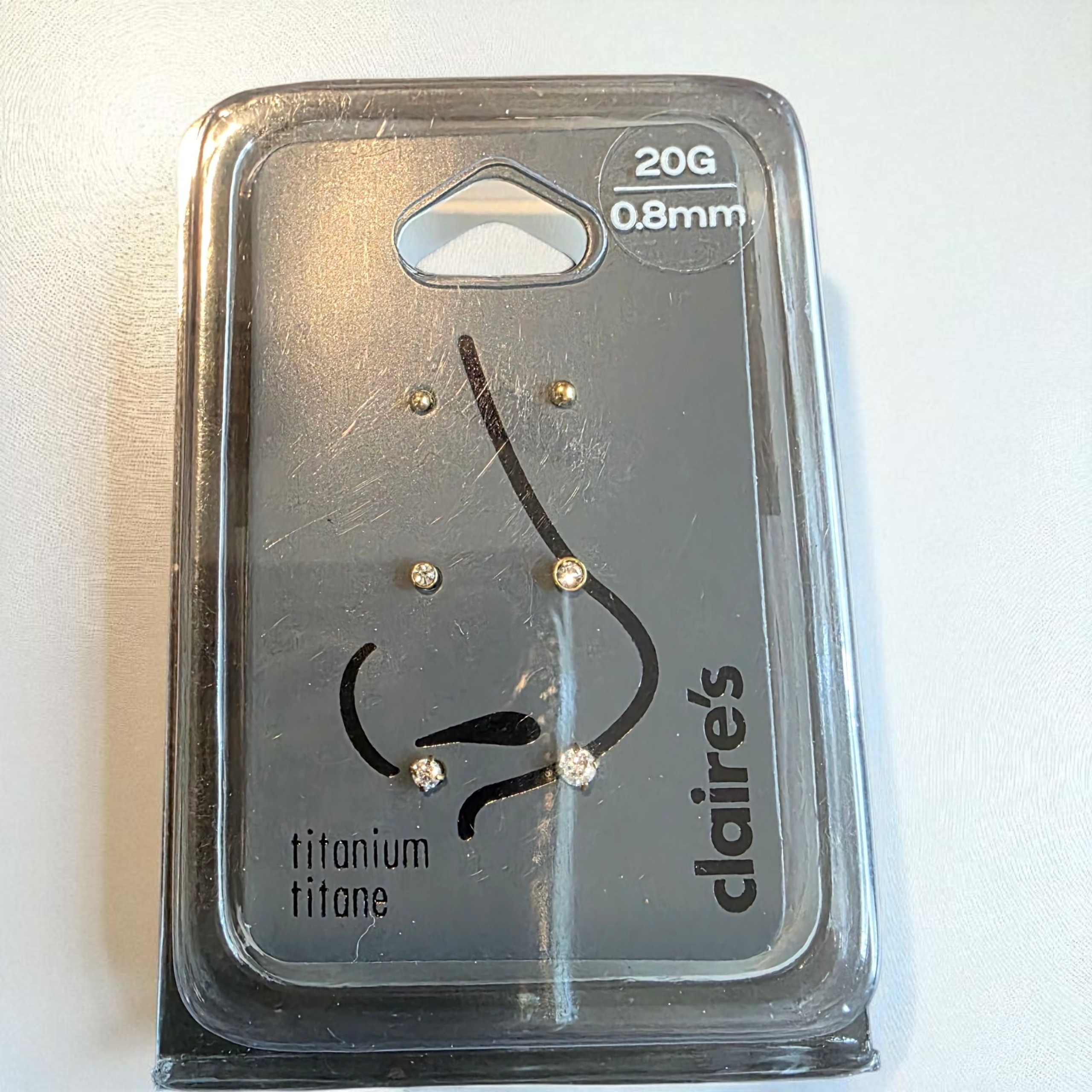 Claires Gold Titanium Nose Stud Set